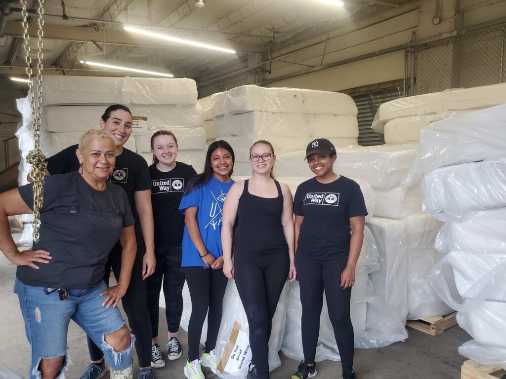 The United Way The United Way Impact team distributed 128 mattresses to families and individuals in need.